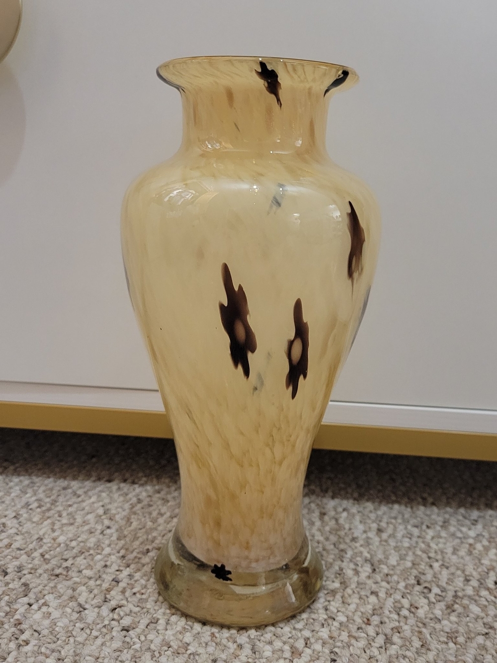 Vintage Bombay Company Hand-Blown Tortoiseshell Glass Vase